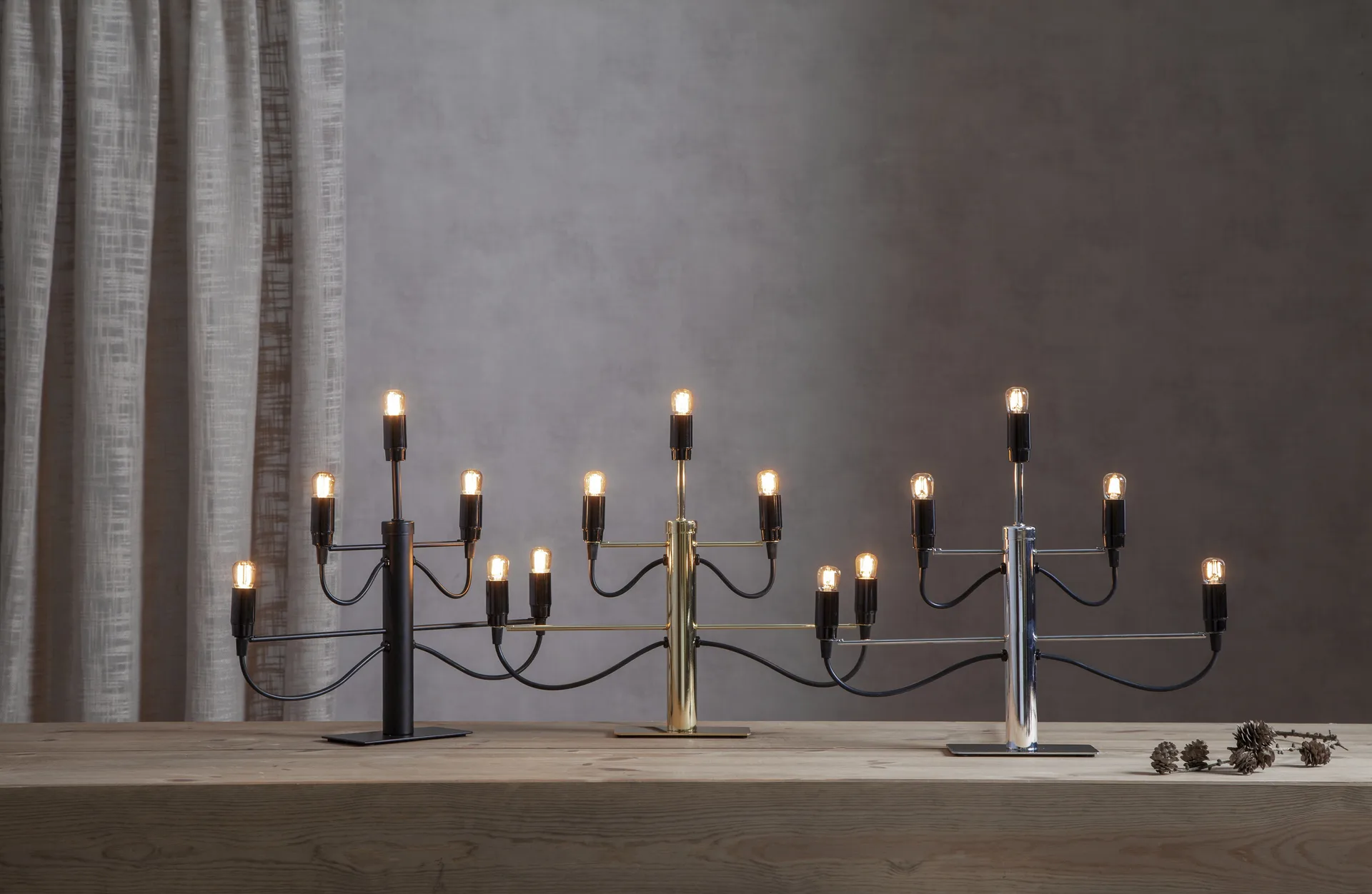 Milano 5 Kerzenhalter 46 cm 2er-Pack - Chrom Star Trading