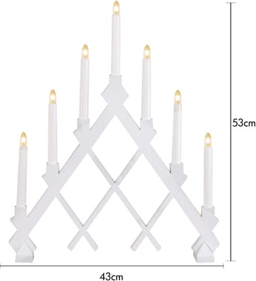 Rut 7 Holzleuchter 43 cm - Weiß - Star Trading