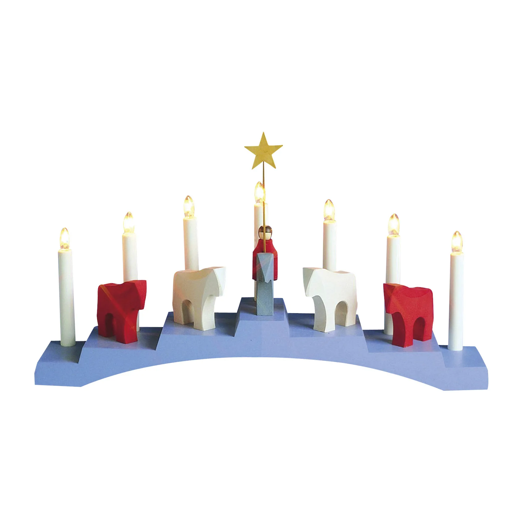 Staffans fålar Adventskerzenhalter 7 Lampen, Blau Star Trading