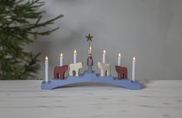 Staffans fålar Adventskerzenhalter 7 Lampen - Blau - Star Trading