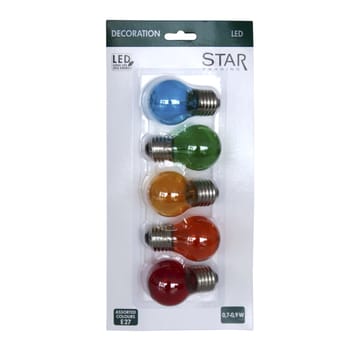 Star Trading Partyleuchten E27 5er Pack - 4,5cm, verschiedene Farben - Star Trading
