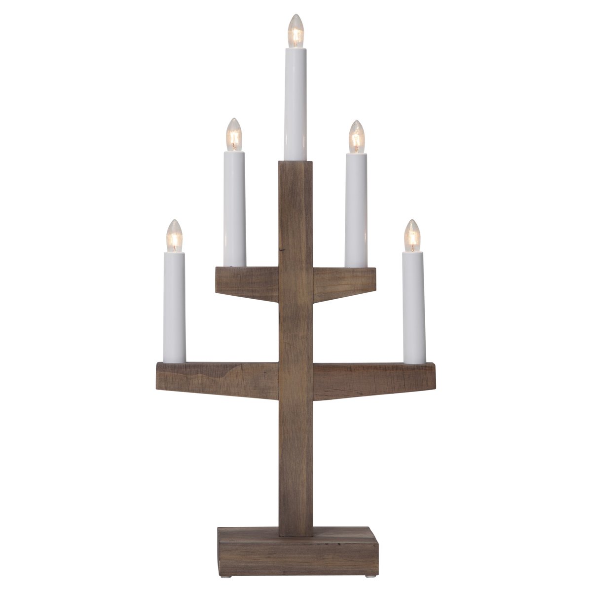 Star Trading Trapp Adventskerzenhalter 46cm Braun | Skandinavisches Design | Fensterleuchter | Braun