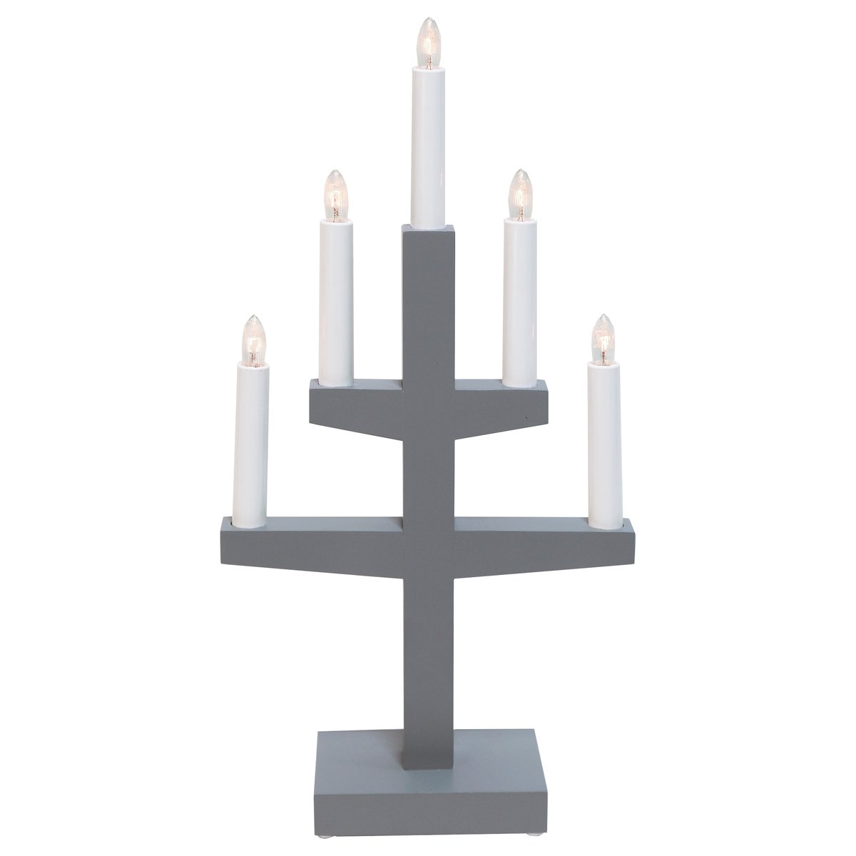 Star Trading Trapp Adventskerzenhalter 46cm Grau | Skandinavisches Design | Fensterleuchter | Grau