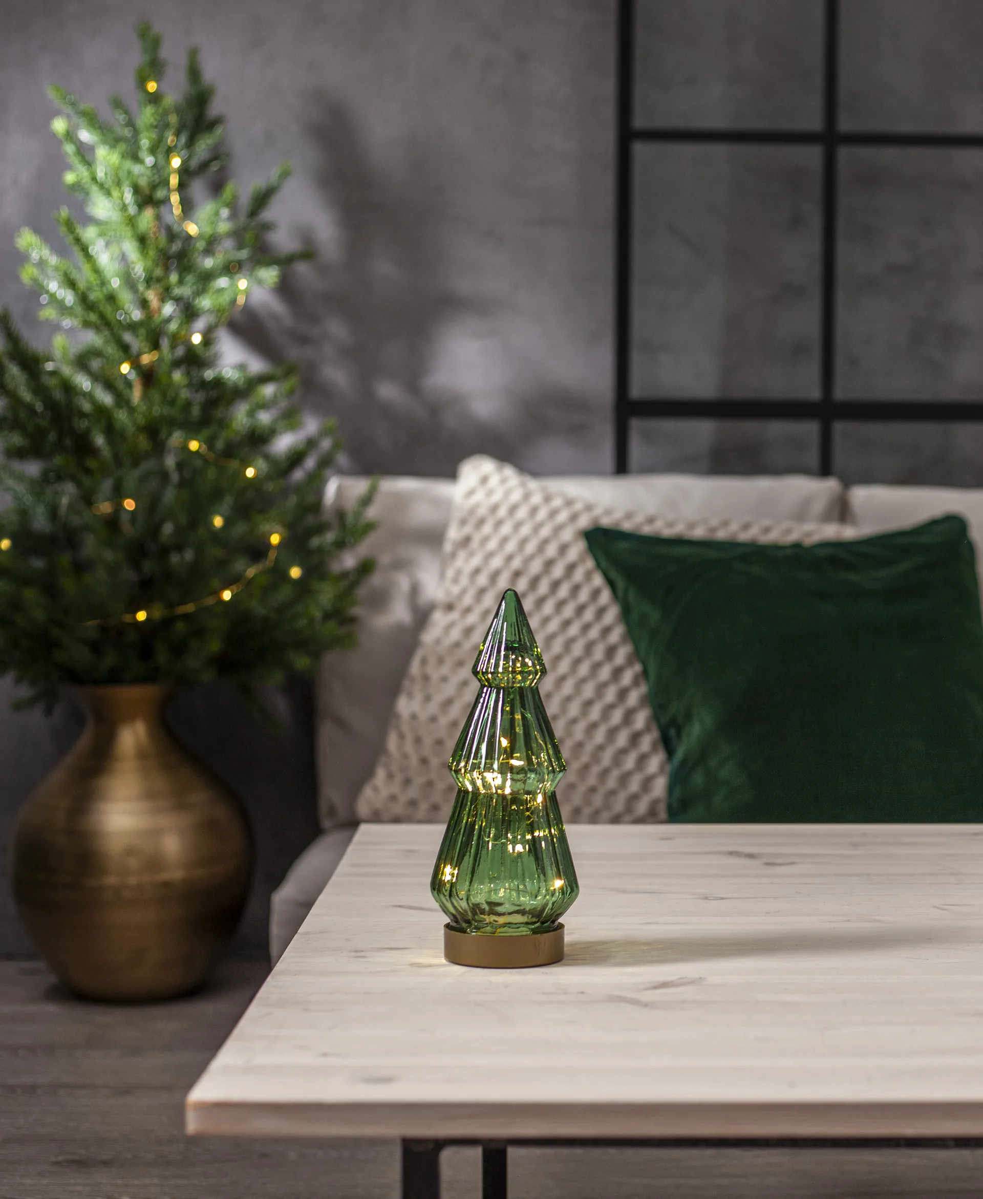 Verde Glasdekoration LED 24 cm, Grün Star Trading