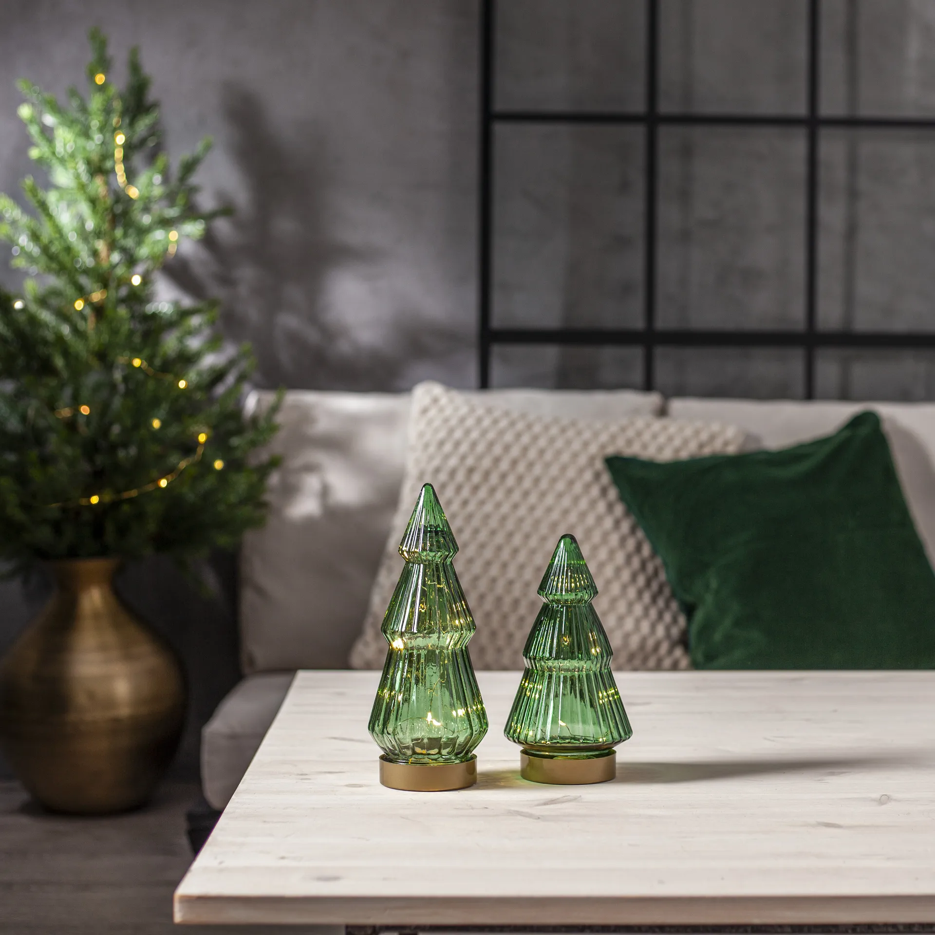 Verde Glasdekoration LED 24 cm, Grün Star Trading
