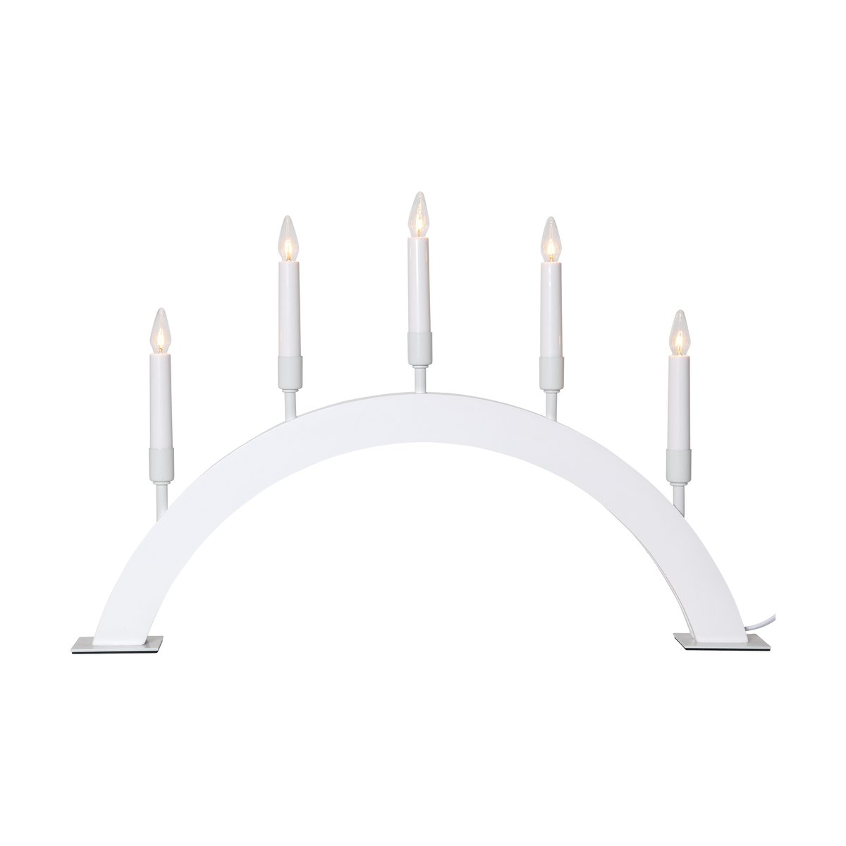 Star Trading Windbogen-Adventsleuchter Weiß | Skandinavisches Design | Fensterleuchter | Weiß