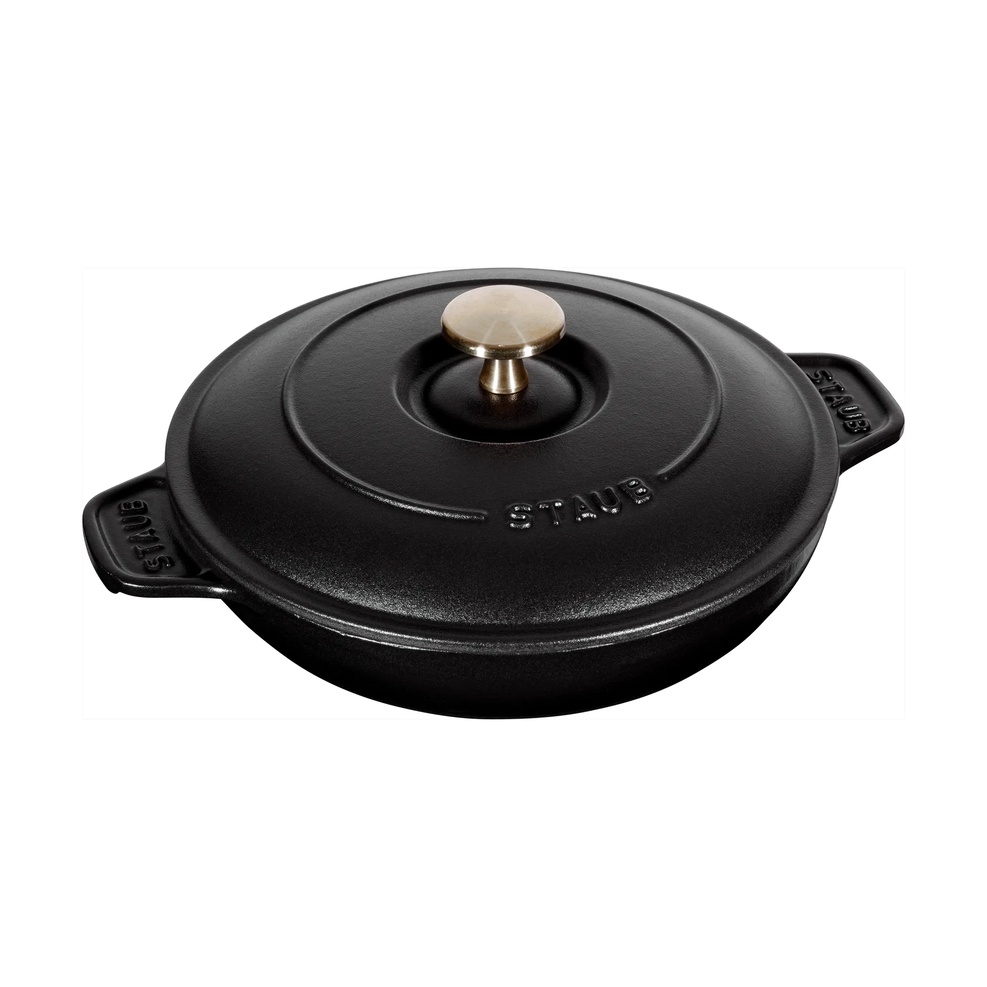 Staub Backform Gusseisen mit Deckel rund 20 cm, Schwarz STAUB