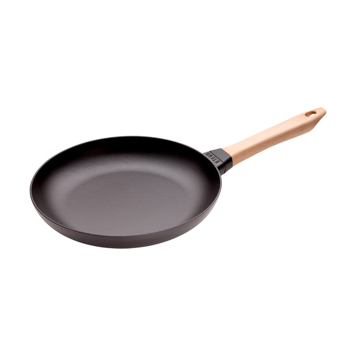 Staub Bratpfanne Gusseisen schwarz heller Holzgriff - Ø28 cm - STAUB