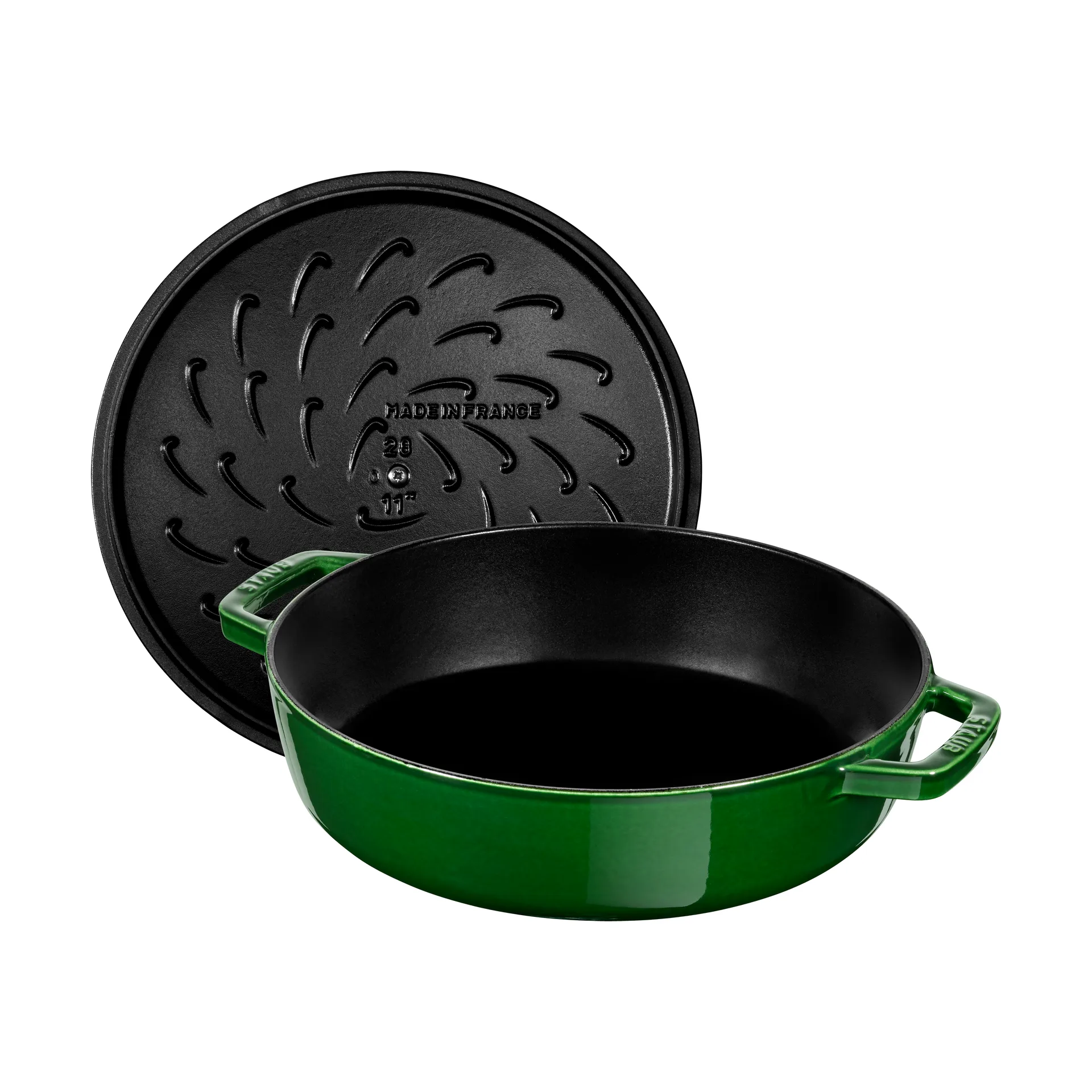 Staub Chistera tiefe Schmorpfanne Gusseisen Ø24 cm, Basilikumgrün  STAUB