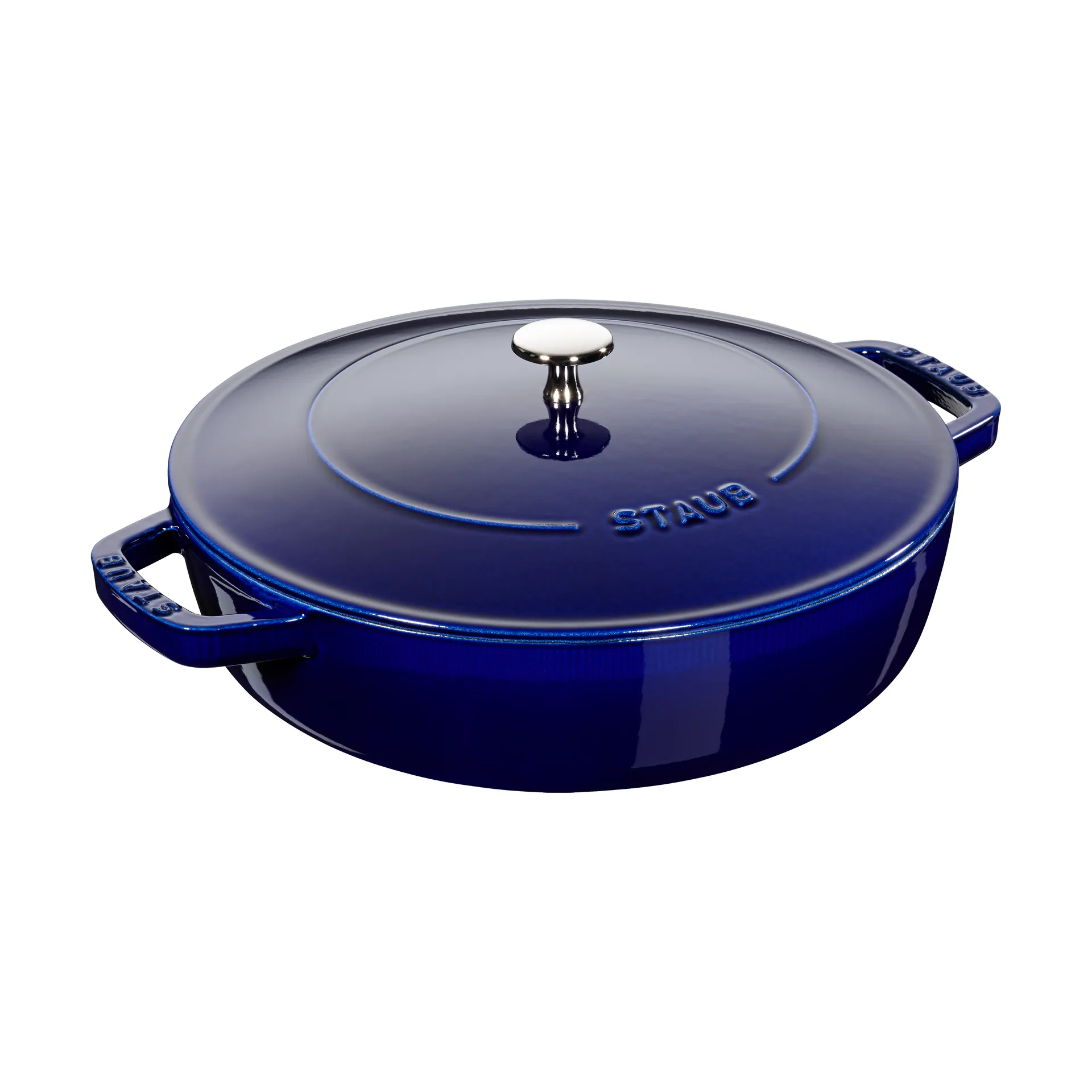 Staub Chistera tiefe Schmorpfanne Gusseisen Ø24 cm, Dunkelblau STAUB