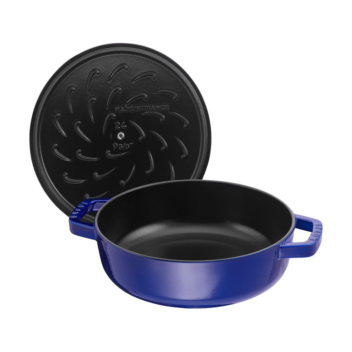 Staub Chistera tiefe Schmorpfanne Gusseisen Ø24 cm, Dunkelblau STAUB