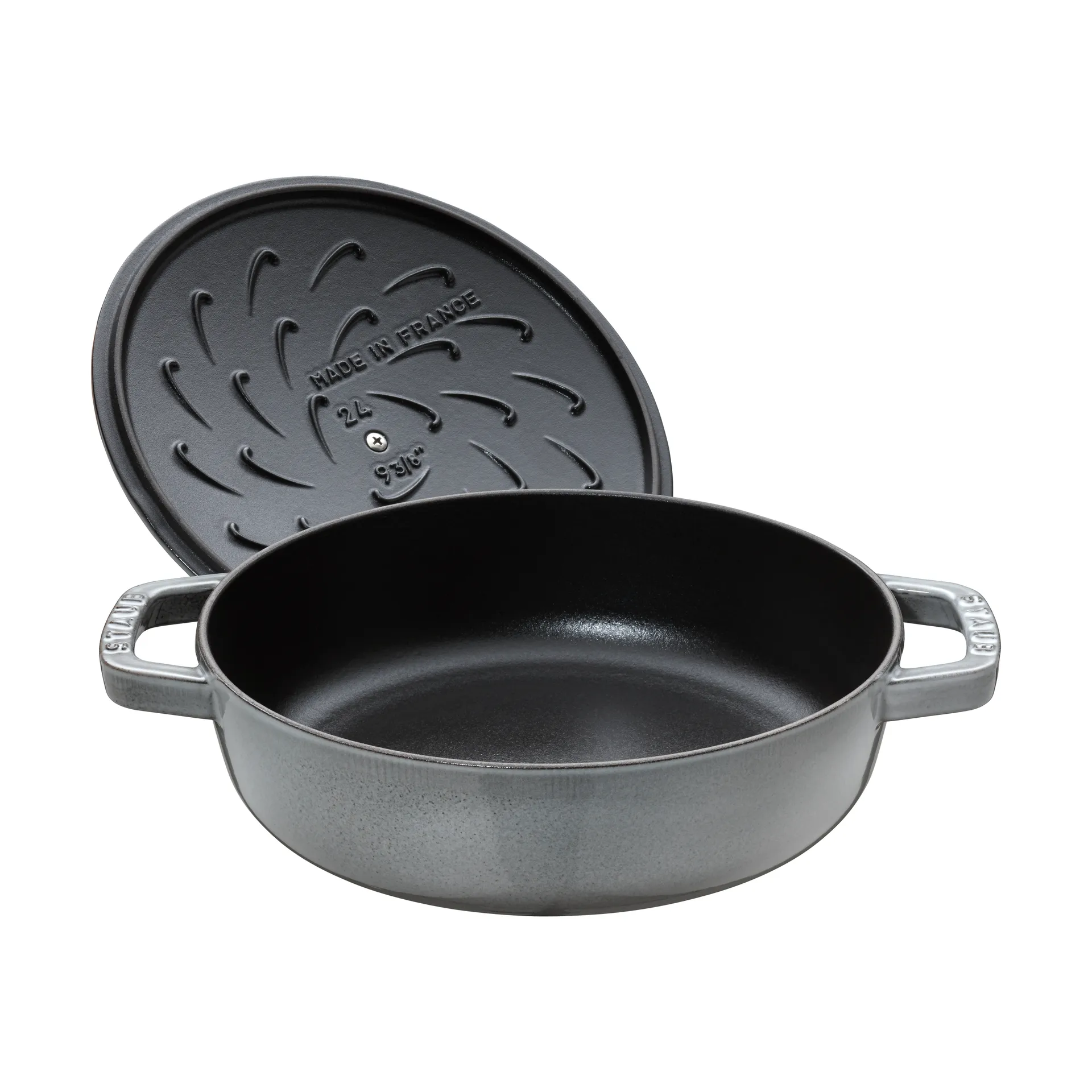 Staub Chistera tiefe Schmorpfanne Gusseisen Ø24 cm, Grafitgrau STAUB