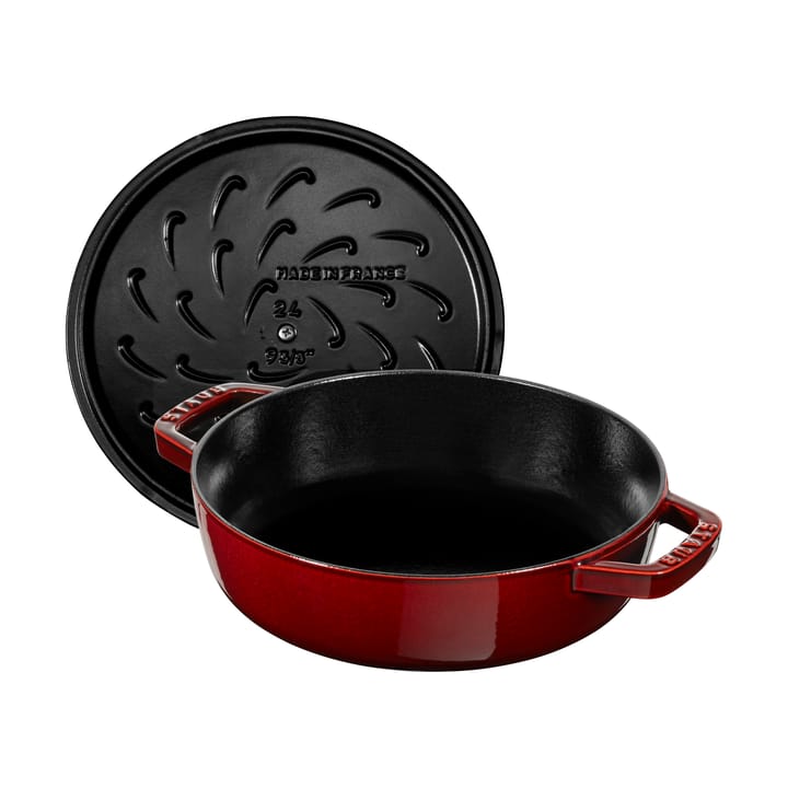 Staub Chistera tiefe Schmorpfanne Gusseisen Ø24 cm, Granatrot STAUB
