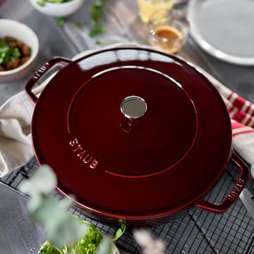 Staub Chistera tiefe Schmorpfanne Gusseisen Ø24 cm - Granatrot - STAUB