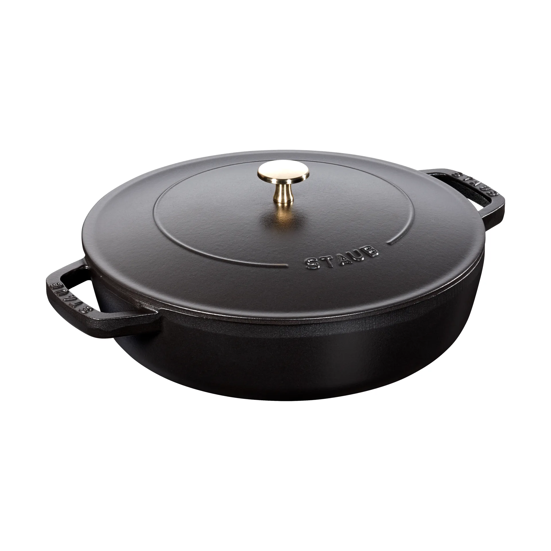Staub Chistera tiefe Schmorpfanne Gusseisen Ø24 cm, Schwarz STAUB