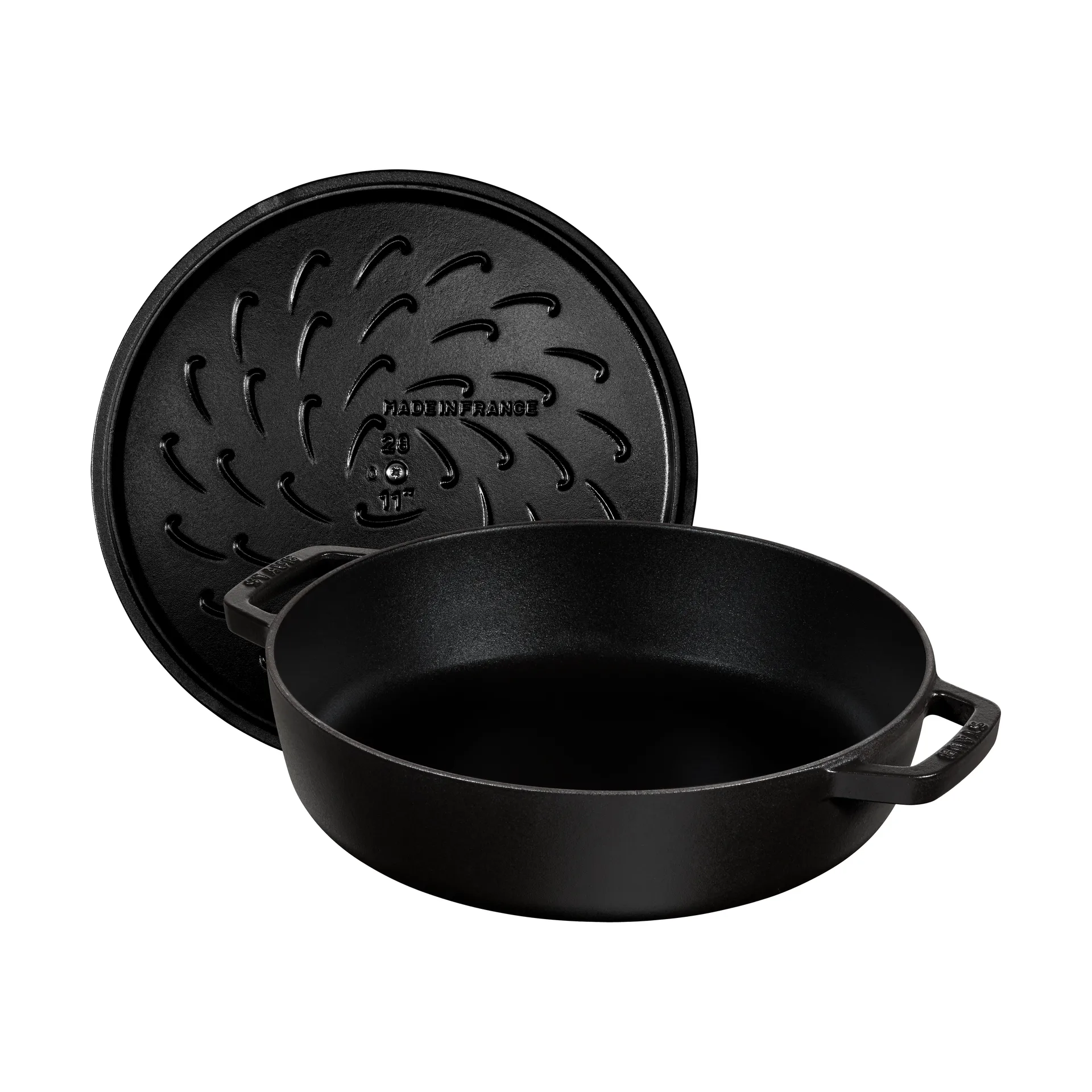 Staub Chistera tiefe Schmorpfanne Gusseisen Ø24 cm, Schwarz STAUB