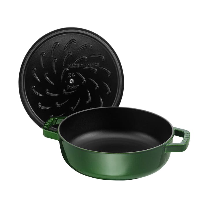Staub Chistera tiefe Schmorpfanne Gusseisen Ø28 cm, Basilikumgrün  STAUB