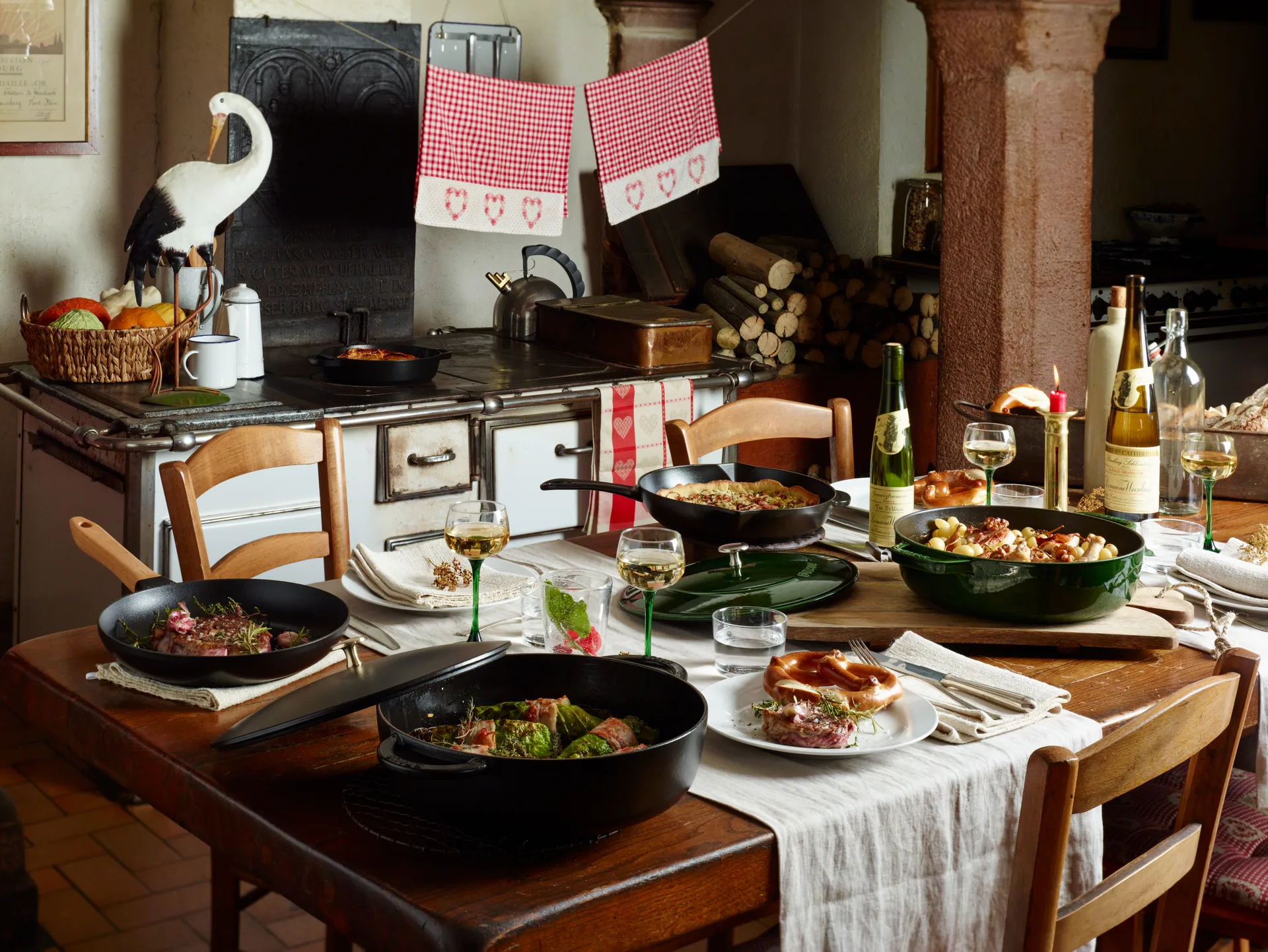 Staub Chistera tiefe Schmorpfanne Gusseisen Ø28 cm, Basilikumgrün  STAUB