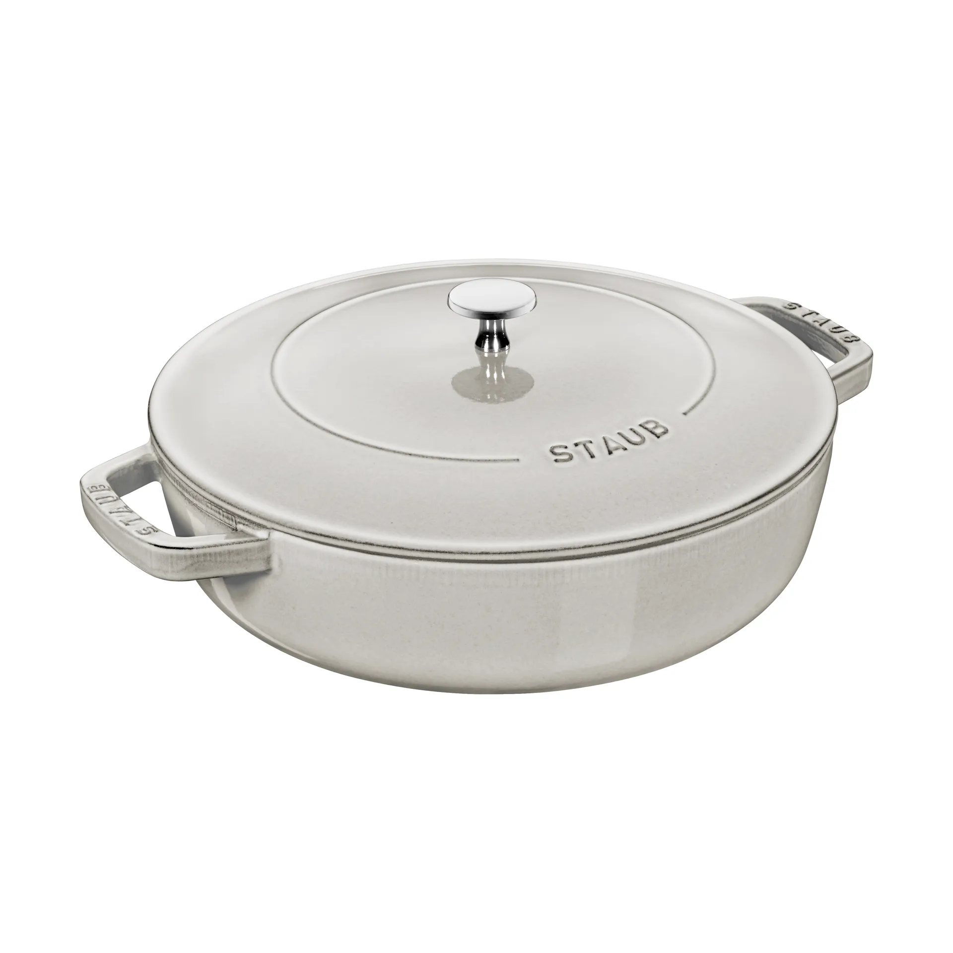 Staub Chistera tiefe Schmorpfanne Gusseisen Ø28 cm, White truffle STAUB