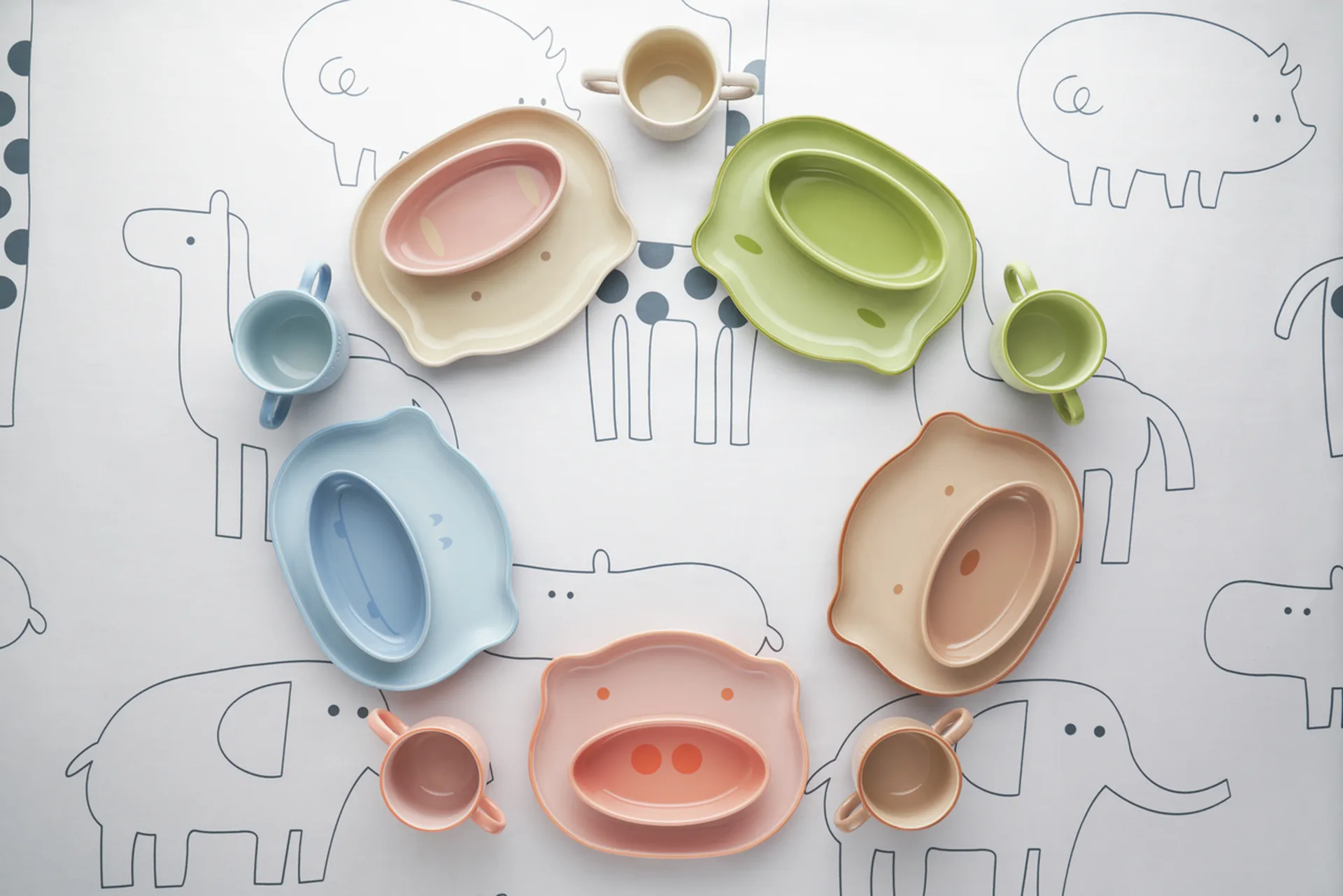 Staub Kindergeschirr 4 Teile, Braun STAUB