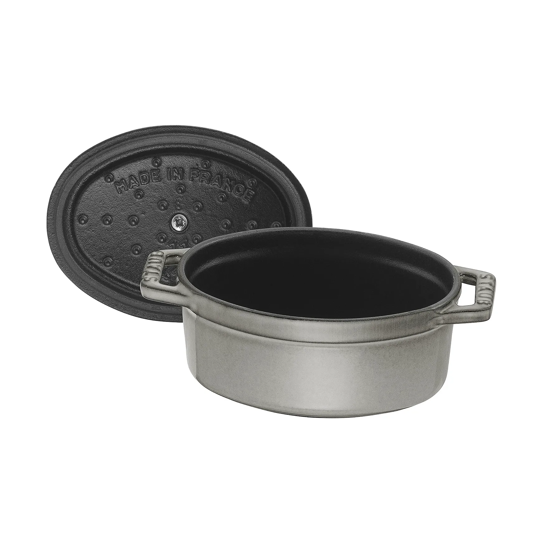 Staub La Cocotte ovaler Mini-Topf Gusseisen 0,25 L, Grafitgrau STAUB