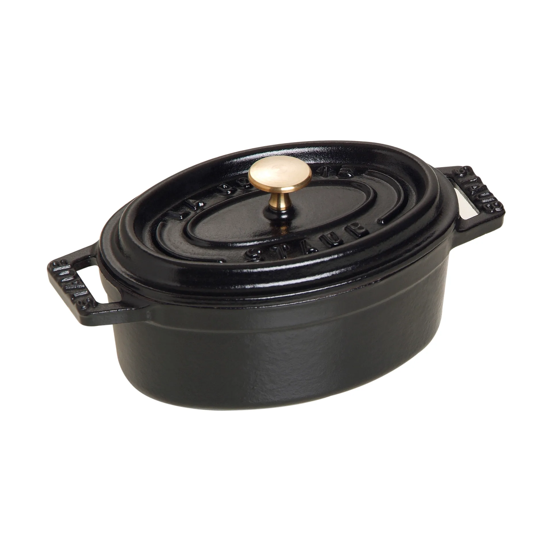 Staub La Cocotte ovaler Mini-Topf Gusseisen 0,25 L, Schwarz STAUB
