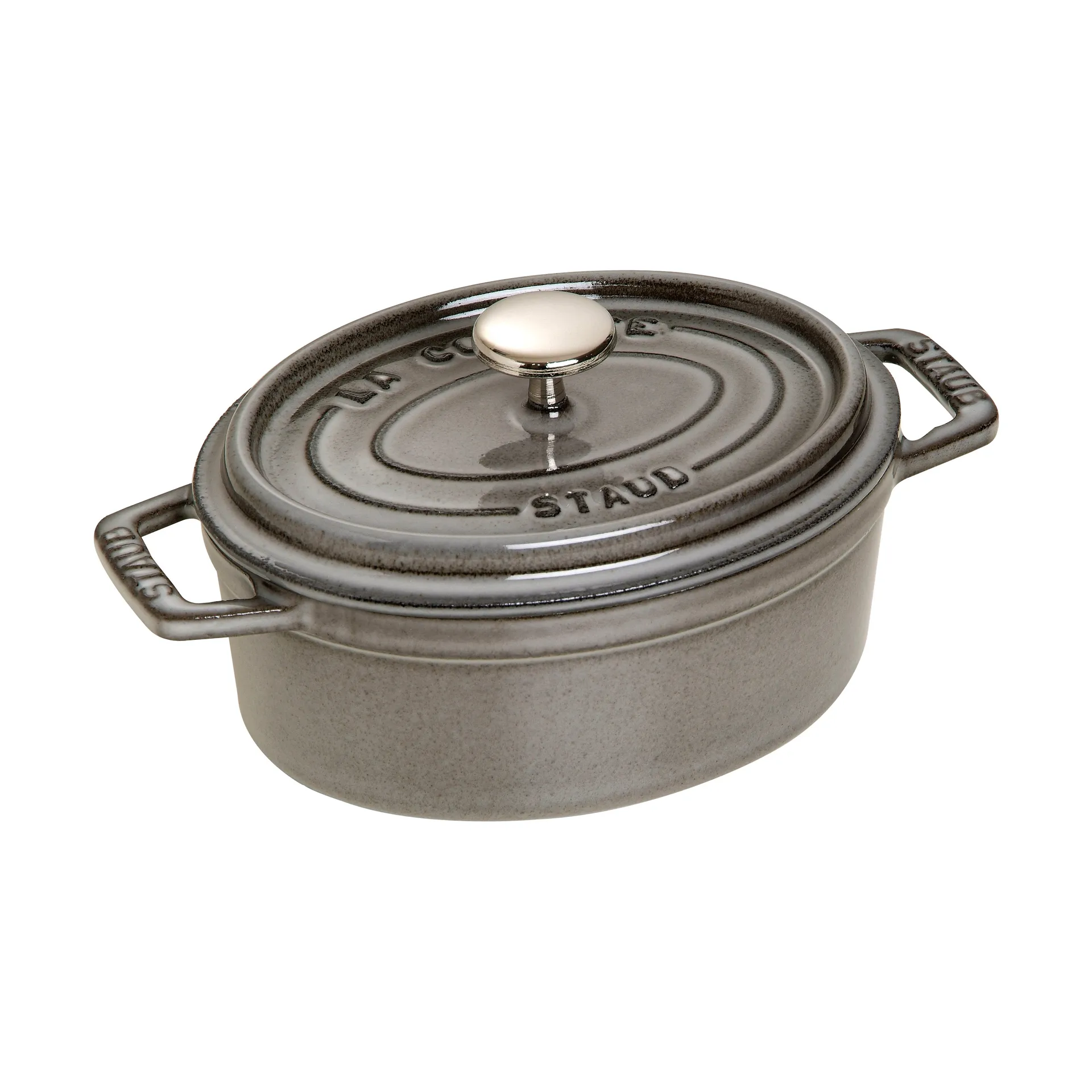 Staub La Cocotte ovaler Topf Gusseisen 0,6 L, Grafitgrau STAUB