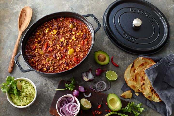 Staub La Cocotte ovaler Topf Gusseisen 1 L, Schwarz STAUB