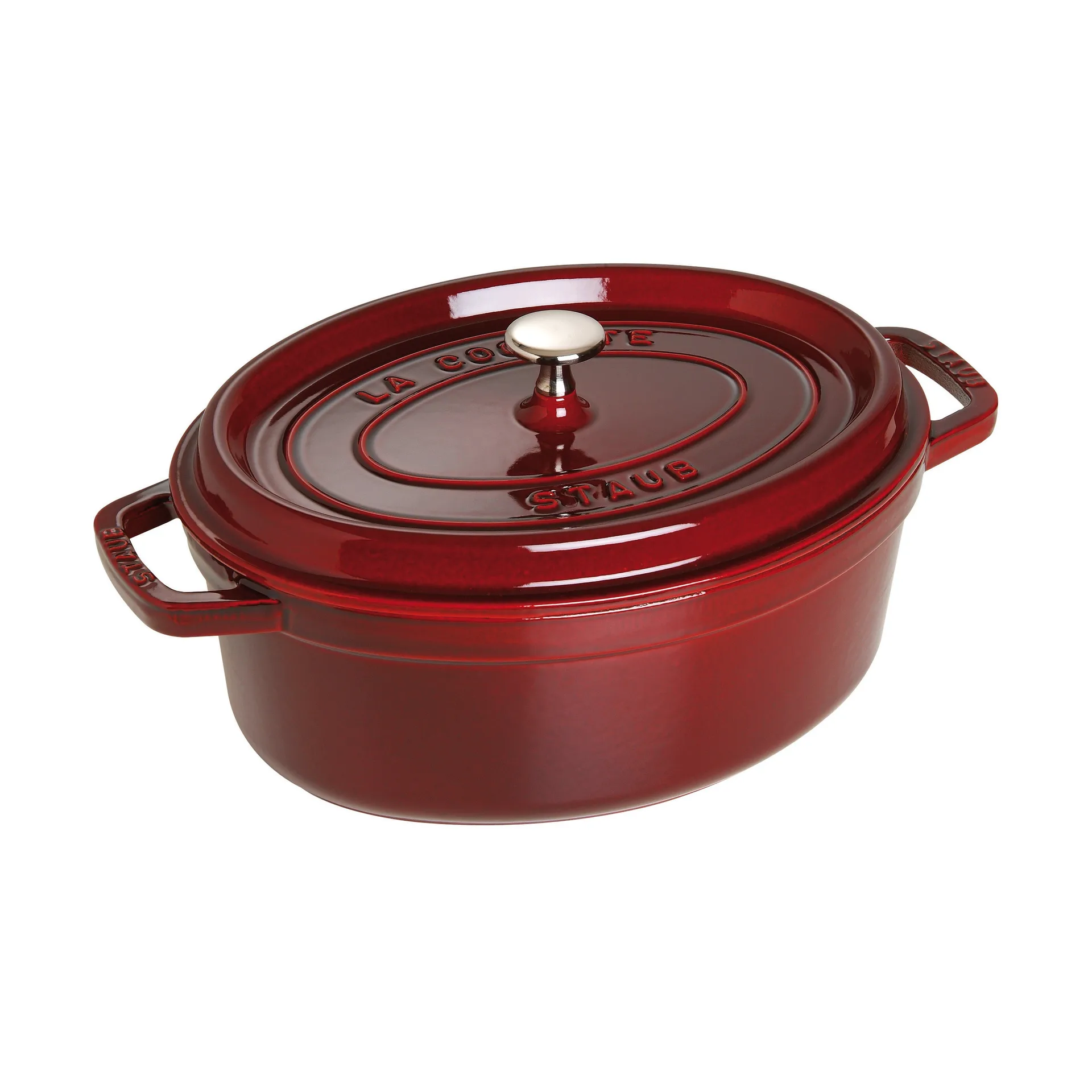 Staub La Cocotte ovaler Topf Gusseisen 4,2 L, Granatrot STAUB
