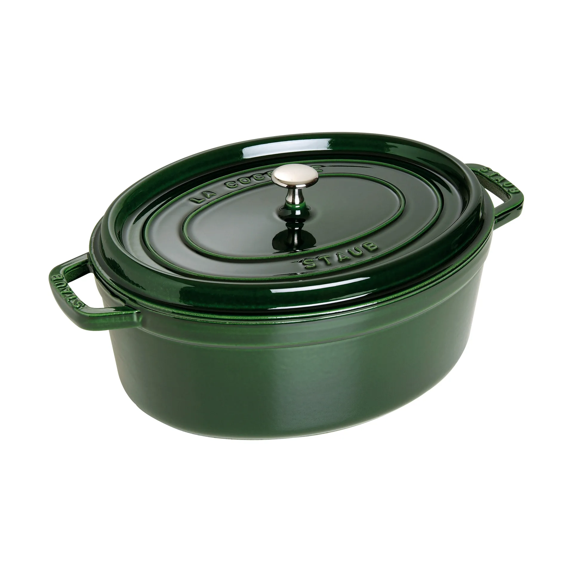 Staub La Cocotte ovaler Topf Gusseisen 5,5 L, Basilikumgrün STAUB