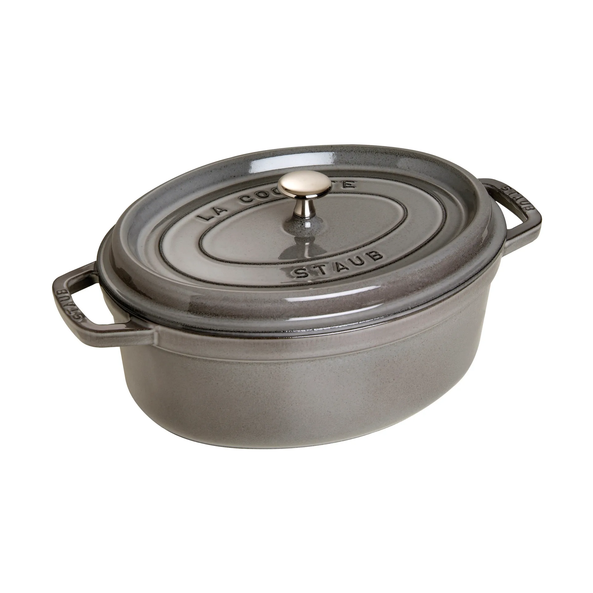 Staub La Cocotte ovaler Topf Gusseisen 5,5 L, Grafitgrau STAUB