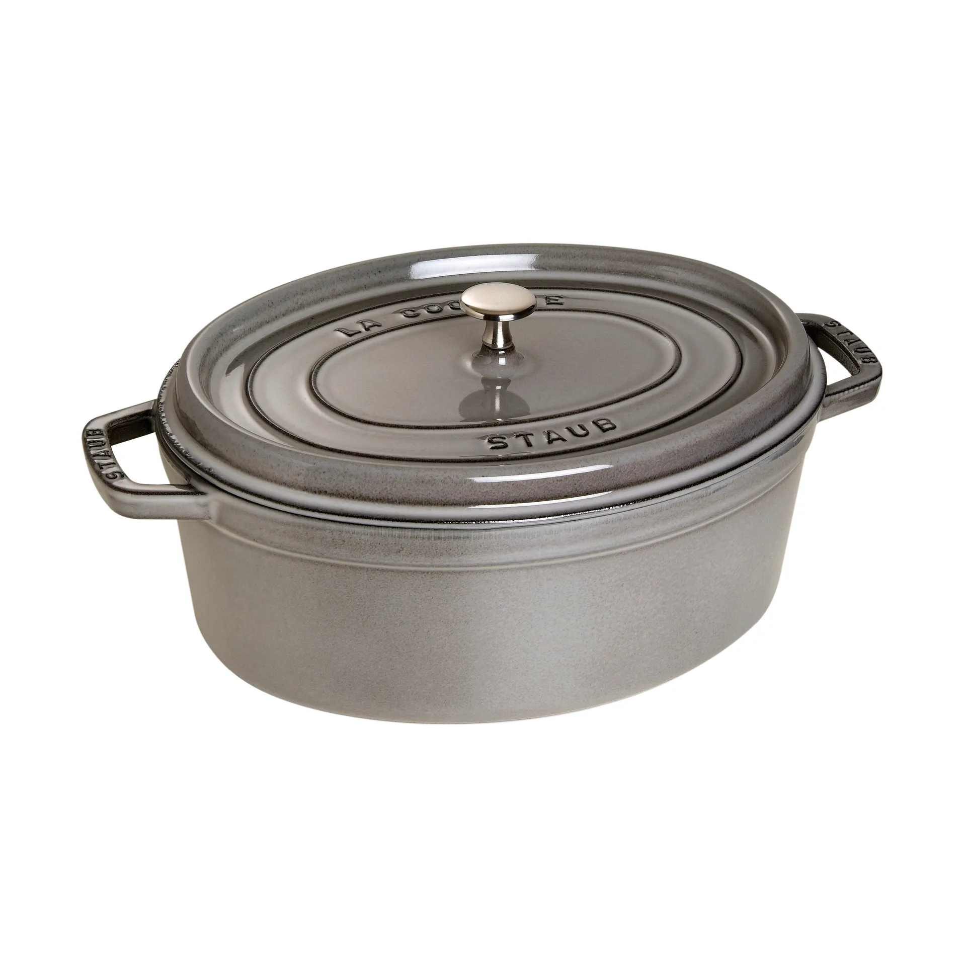Staub La Cocotte ovaler Topf Gusseisen 6,7 L., Grafitgrau STAUB