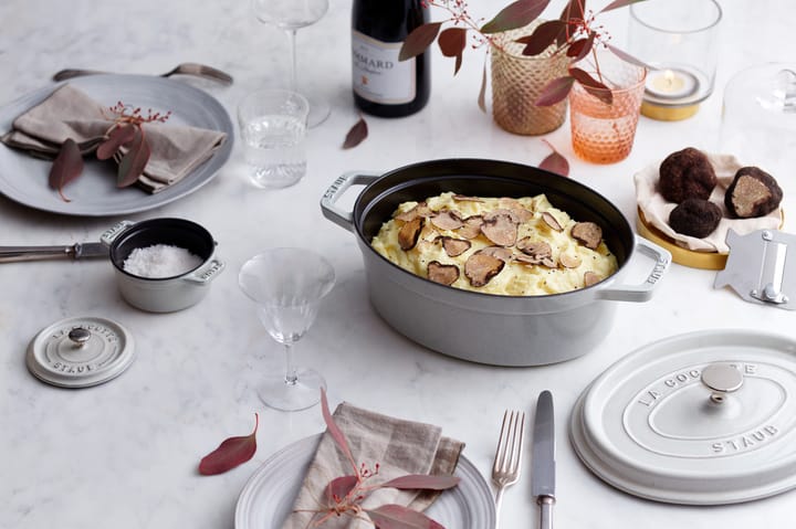Staub La Cocotte ovaler Topf Gusseisen 6,7 L., White truffle STAUB