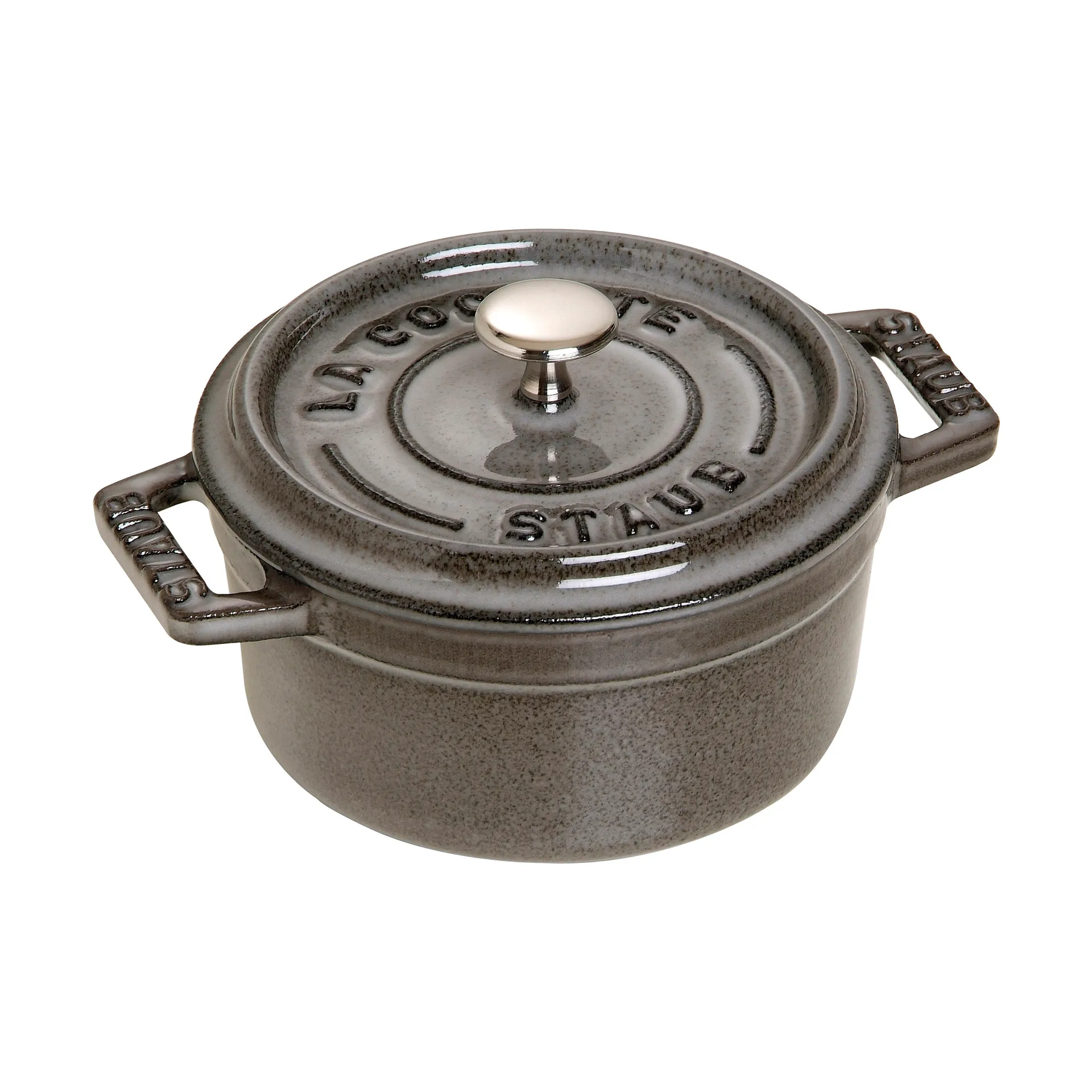 Staub La Cocotte runder Topf Gusseisen 0,25 L, Grafitgrau STAUB