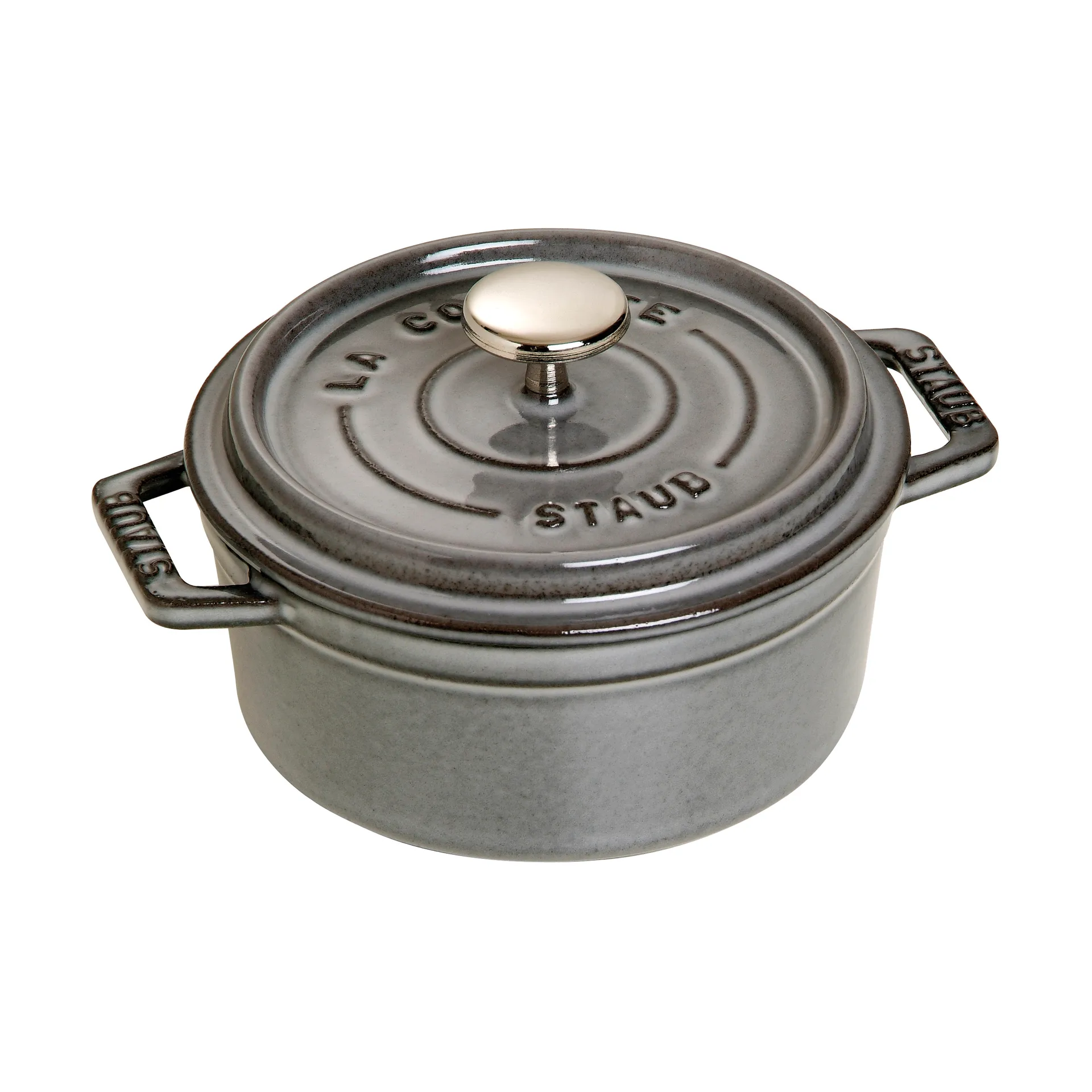 Staub La Cocotte runder Topf Gusseisen 0,4 L, Grafitgrau STAUB
