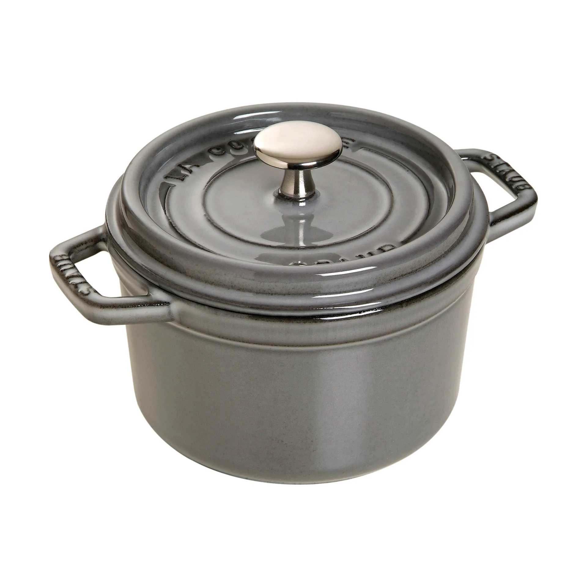 Staub La Cocotte runder Topf Gusseisen 1,2 L, Grafitgrau STAUB