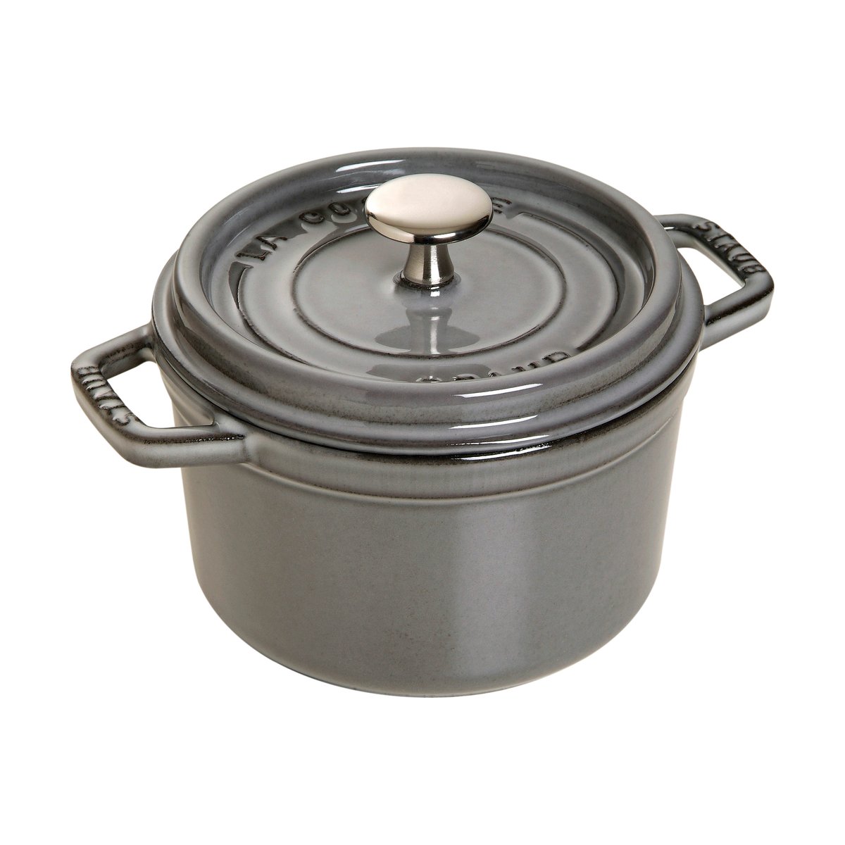 STAUB Staub La Cocotte runder Topf Gusseisen 1,2 L Grafitgrau