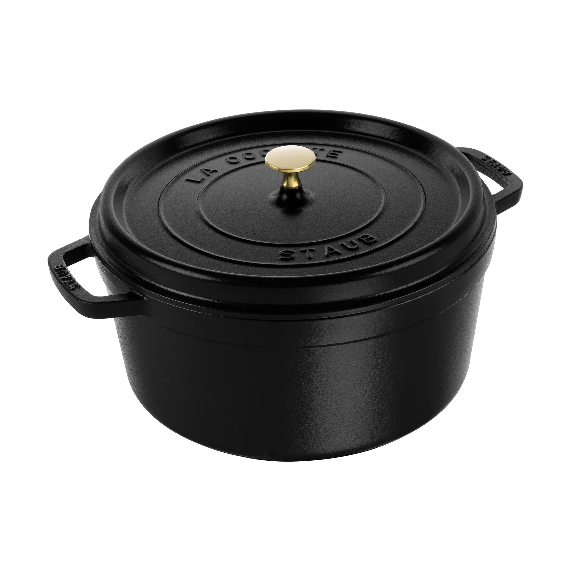Staub La Cocotte runder Topf Gusseisen 12,6 L, Schwarz STAUB