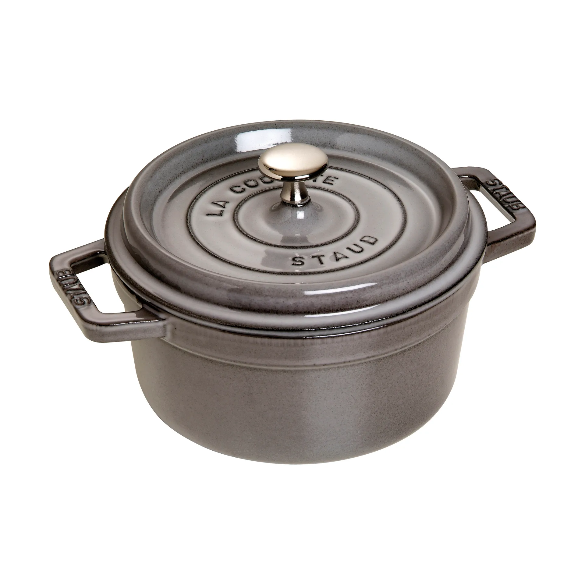 Staub La Cocotte runder Topf Gusseisen 2,2 L, Grafitgrau STAUB