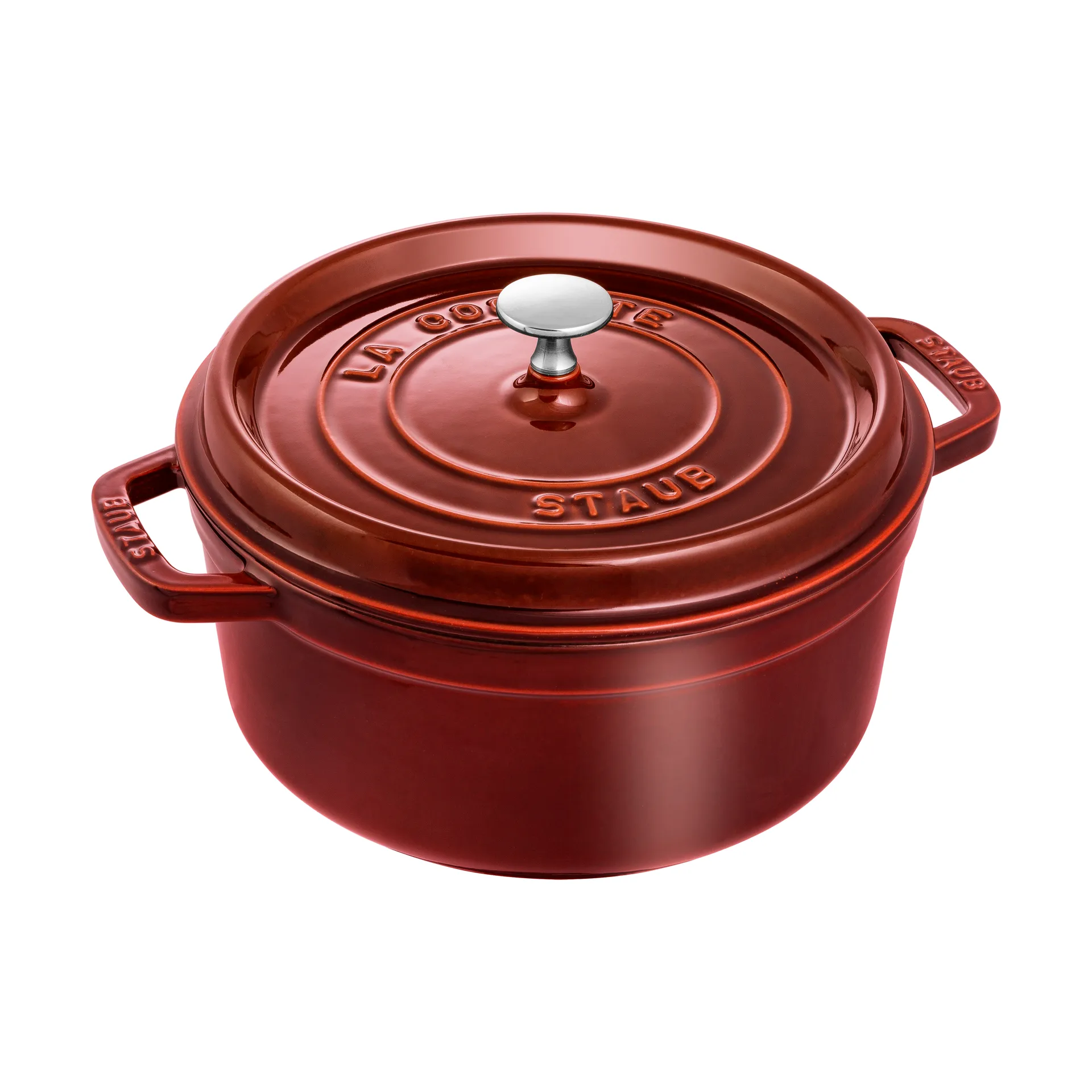 Staub La Cocotte runder Topf Gusseisen 3,8 L, Granatrot STAUB