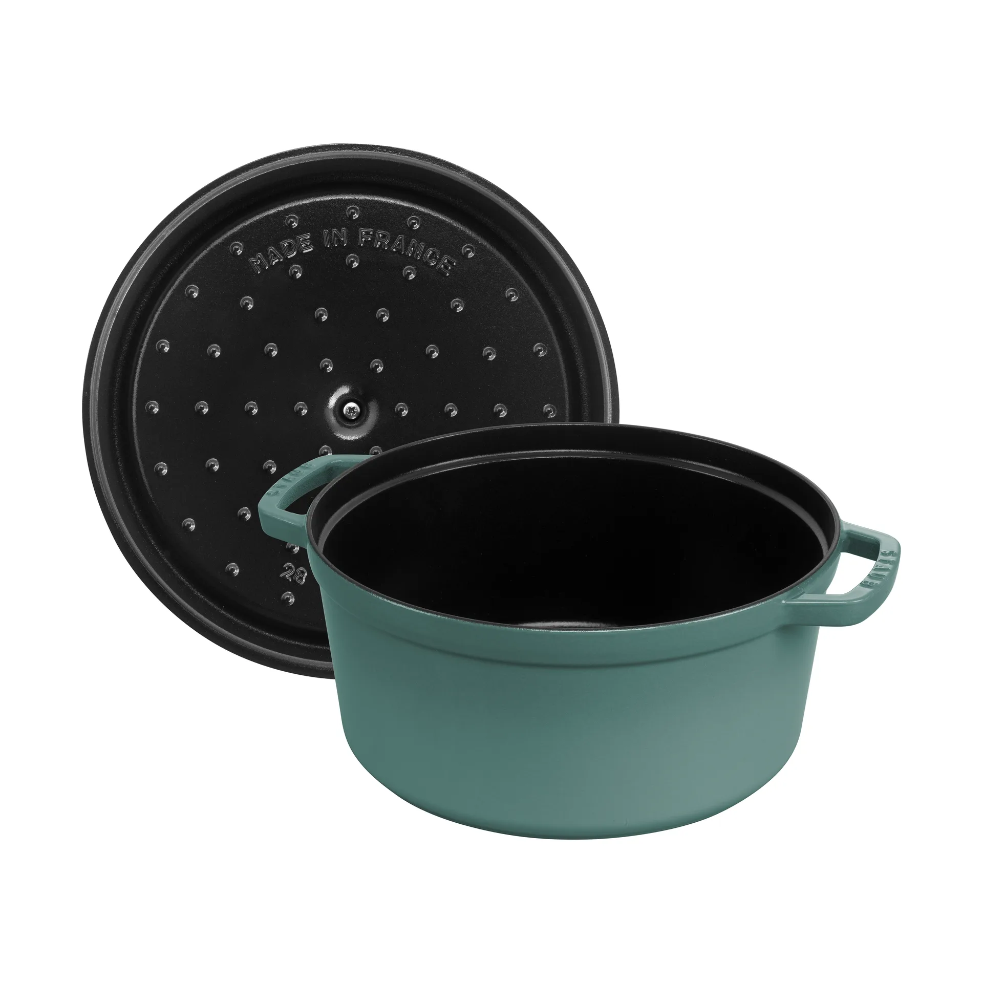Staub La Cocotte runder Topf Gusseisen 6,7 L, Eukalyptus STAUB