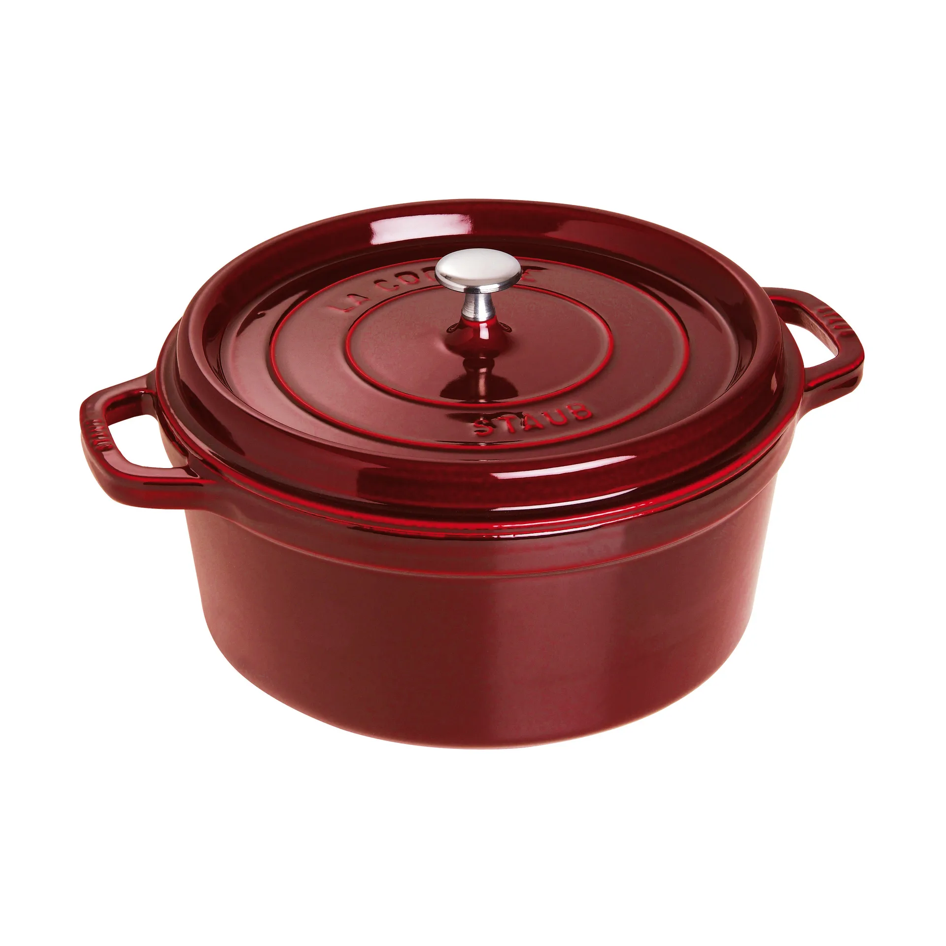 Staub La Cocotte runder Topf Gusseisen 6,7 L, Granatrot STAUB