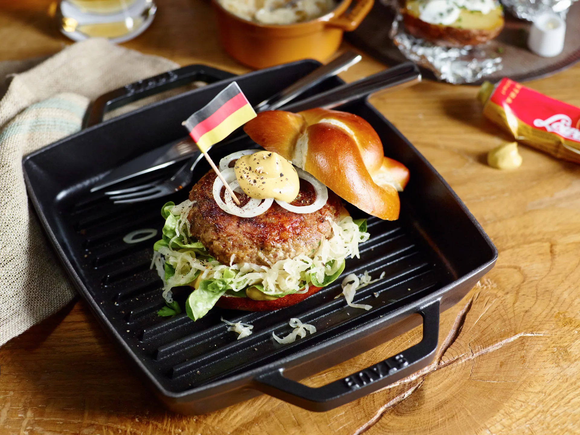 Staub Pure Grillpfanne Gusseisen quadratisch schwarz, 23 cm STAUB
