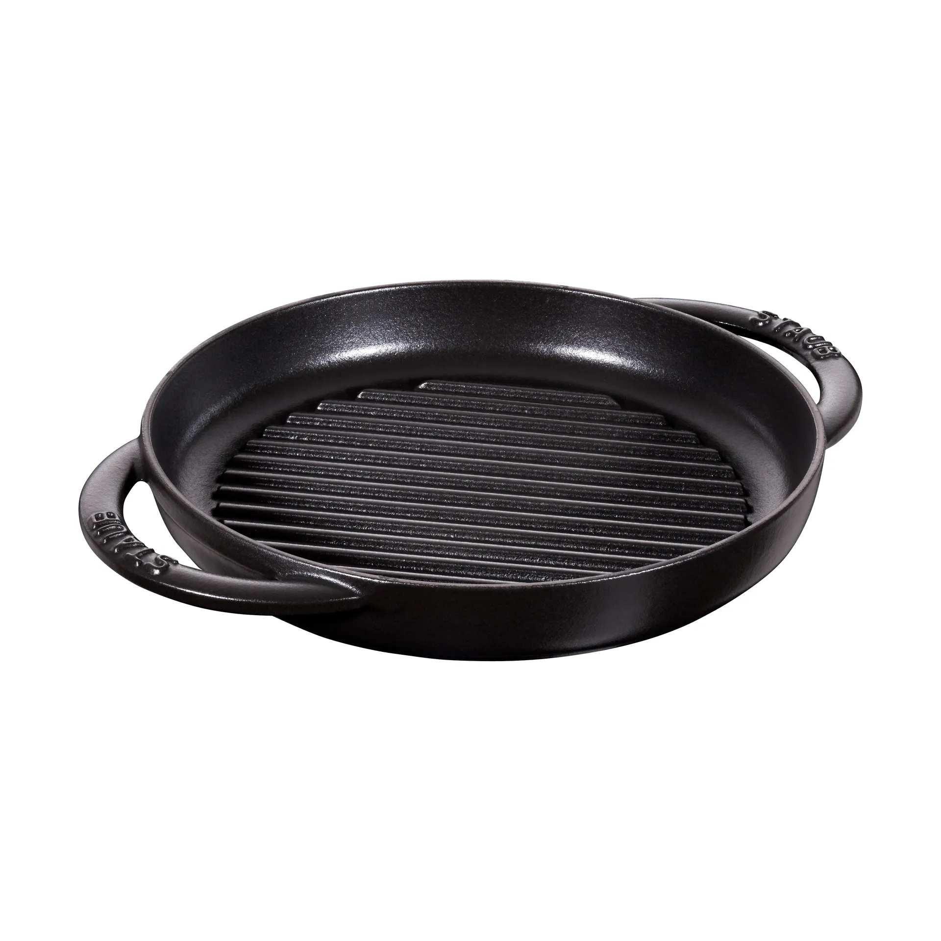 Staub Pure Grillpfanne Gusseisen rund schwarz, Ø22 cm STAUB