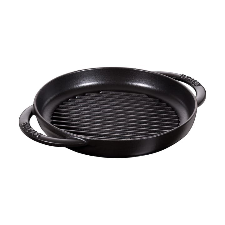 Staub Pure Grillpfanne Gusseisen rund schwarz - Ø22 cm - STAUB