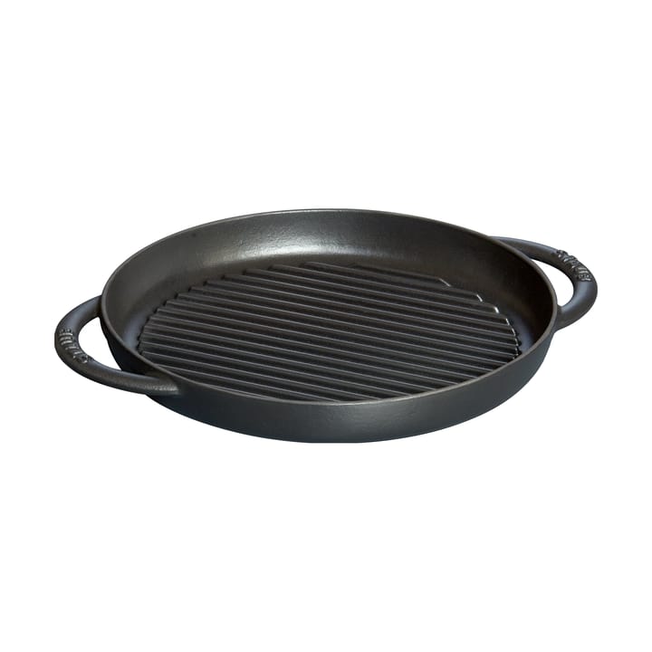 Staub Pure Grillpfanne Gusseisen rund schwarz - Ø26 cm - STAUB