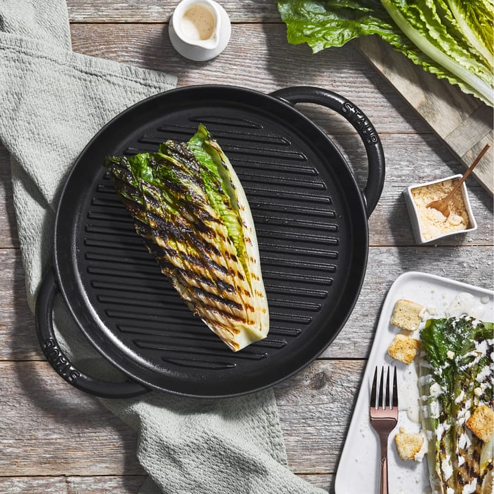 Staub Pure Grillpfanne Gusseisen rund schwarz, Ø30 cm STAUB