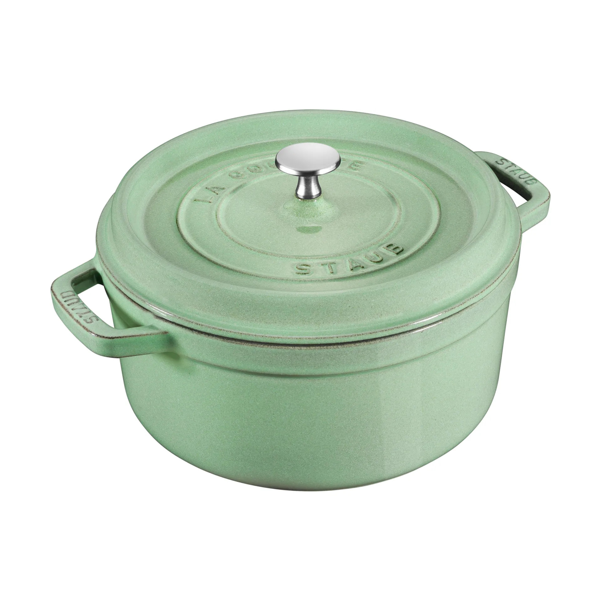 Staub runder Topf aus Gusseisen 3,8 l, Salvia STAUB