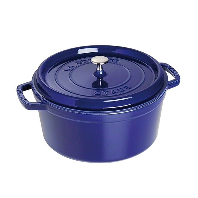 Staub runder Topf aus Gusseisen, drei Schichten Emaille 6,7 l - Dunkelblau - STAUB