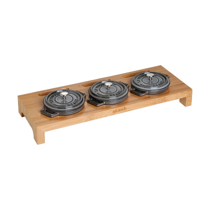 Staub Servierhalter für 3 Mini-Töpfe, Bambus STAUB